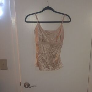 Bebe Cream Satin Camisole Top